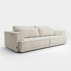 Tignes – Electric Seat Extension Sofa Ivory High Back