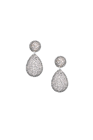 PIA CLEAR CRYSTAL TEARDROP DROP EARRINGS