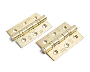 Steel Ball Bearing Hinge - UKCA/CE Certified - Fire Tested - 3″ - Brushed Brass - Hardware Solutions