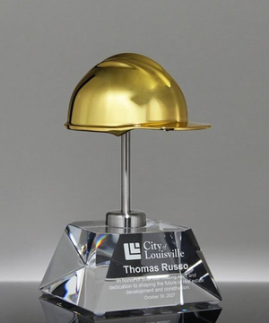 Crystal Gold-Chrome Hard Hat Award