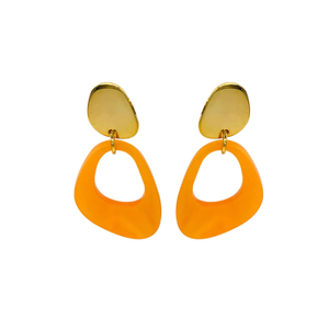 Pebble Drop Earrings - Orange Pearl