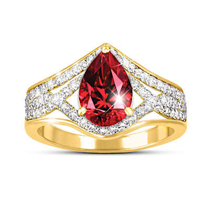 2-Carat Lab-Grown Ruby Crimson Fire Ring Size 8.5
