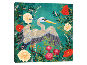 Bohemian Floral Heron