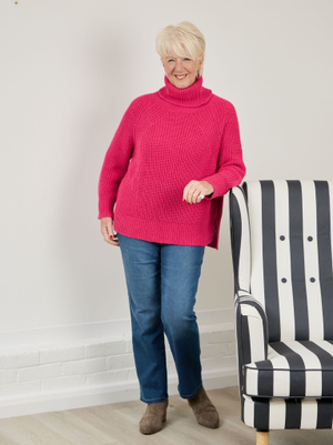 Vivienne Knitted Jumper - Fuchsia