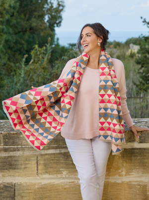 Diamond Print Jacquard Print Scarf - Mix