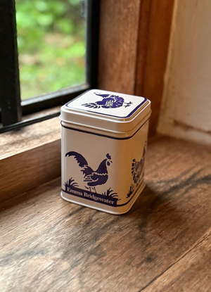 Blue Hen Small Square Tin Caddy
