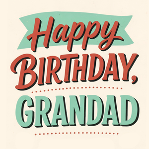 Moonpig Happy Birthday Grandad Colourful Typography Card