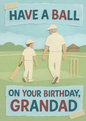 Have A Ball On Your Birthday Grandad Cricket Card