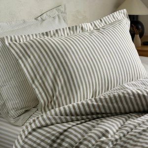 Hebden Stripe Pillowcase Pair - Mole