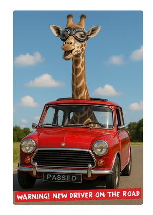 Funny Giraffe New Driver Driving Test Card