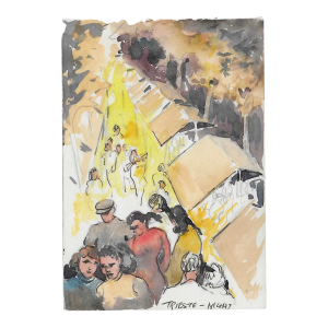 1950s Ivy Attwell Trieste Italy Watercolor