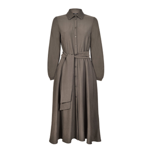 Echo Midi Shirt Dress With Belt – Cocoa (XXL)