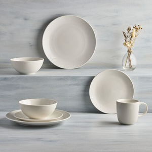 Abney & Croft Embossed Ribbed 16 Piece Dinner Set