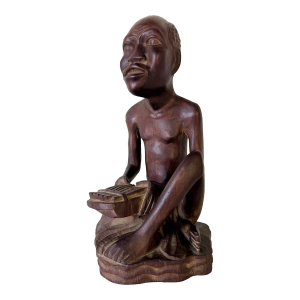 Vintage Hand-Carved Wood African Man Sculpture