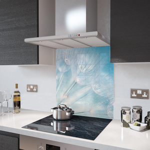 Glass Splashback in Dandelion flower - 100cm Wide x 100cm High