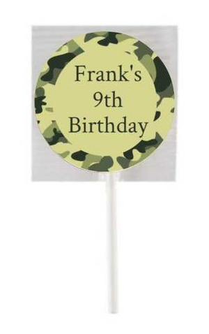 Personalised Camo Lollipops (15 Pack)