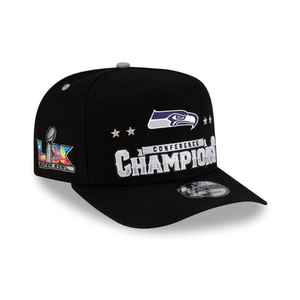 Seattle Seahawks Super Bowl 2026 Conference Champions Black 9FIFTY A-Frame Snapback Cap