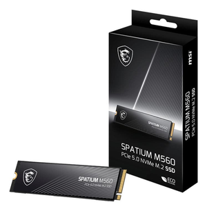 MSI Spatium M560 1TB Gen5 PCIe 5.0 NVMe M.2 SSD –  Read 10,200 MB/s, Write 8,400 MB/s High-Speed 3D NAND Storage - S78-440L0F0-P83