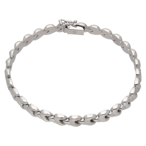 Pre-Owned 9ct White Gold 7.5 Inch Hollow Fancy Link Bracelet