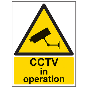 CCTV In Operation - Portrait 200 x 300 mm - Class D+ Glow in the Dark