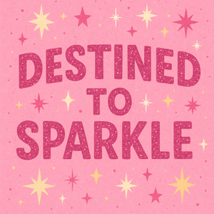 Sparkly Stars Pink Destined To Sparkle Card