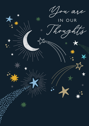 You Are In Our Thoughts Night Sky Illustrated Sympathy Card