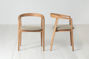 Dining Chair 01 in Oak, Qty 2 - Linen Oatmeal