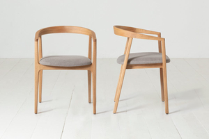 Dining Chair 01 in Oak, Qty 2 - Linen Shadow