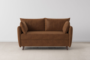 Model 08 - 2 Seater - Double Size Sofa Bed - Faux Leather Chestnut
