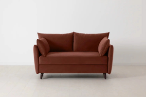 Model 08 - 2 Seater - Double Size Sofa Bed - Velvet Brick