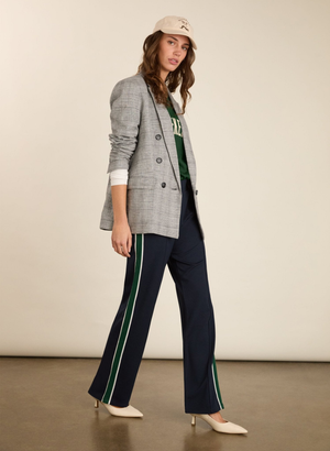 Lisa Side Stripe Trousers - UK 12 | EU 38 | US 08 / Navy, Green & White