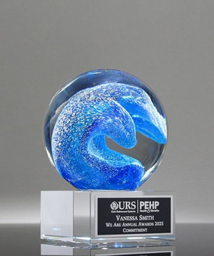 Ocean Wave Globe Trophy - Clear Base