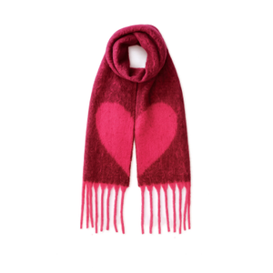 Yumi Heart Super Fluffy Scarf In Pink (one size)