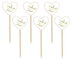 Gold Dove Heart Picks