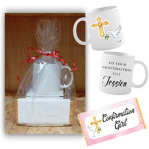 Personalised Pink Confirmation Girl Mug Gift Set