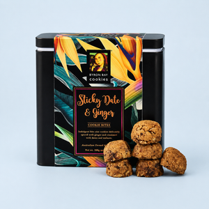 Sticky Date & Ginger Byron Bay Cookies Tin 200g