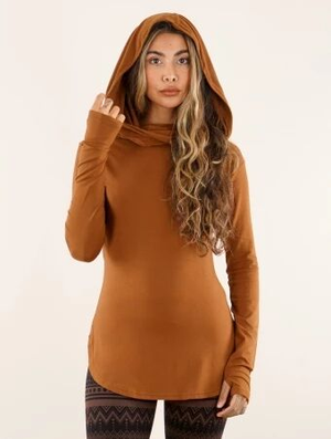 'Top manches longues "Hookäa", Caramel'