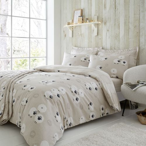 SUPERKING DUVET COVER Brushed Cotton Snoozy Sheep Nat