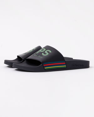 Paul Smith Zed Sports Stripe Mens Slides - 49 Navy