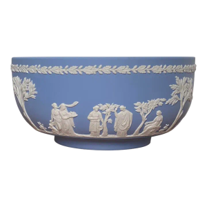 1972 Wedgwood Pale Blue Jasperware Centerpiece Sacrifice Bowl