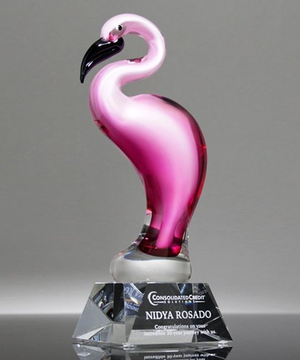 Art Crystal Flamingo Trophy