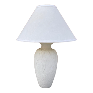 Postmodern Banana Leaf Plaster Table Lamp W/Shade