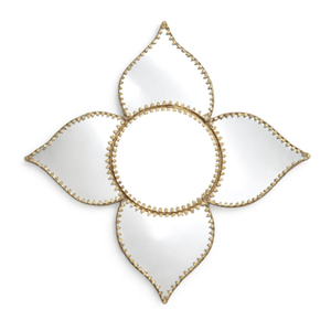 Clover Jewelled Brass Mirror