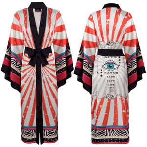 Jordi Evil Eye Satin Kimono (one size)