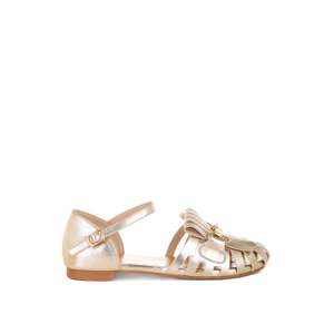 Noori Metallic Fringe Flat Sandals In Gold By Rag & Co (6 UK)
