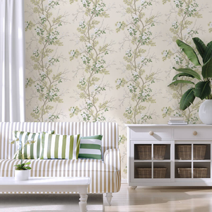 Belgravia Decor Bridget Oriental Floral Cream Wallpaper - 750