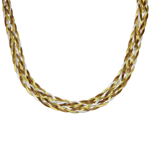 Pre-Owned Gold Plated Silver 18" Woven Herringbone Necklace