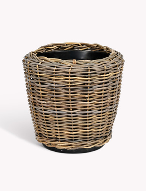 Kingscote Planter Tall 47cm Natural Rattan, Grey