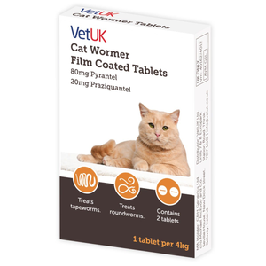 VetUK Cat Wormer Film Coated Tablets (Pack of 2)