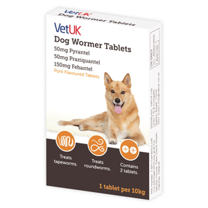 VetUK Dog Wormer Flavoured Tablets (Pack of 2)